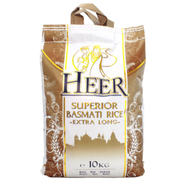 Heer Superior Basmati Rice Extra Long 10kg- Hir basmoti cal long-  Heer Superior Basmati Reis Extra Lang